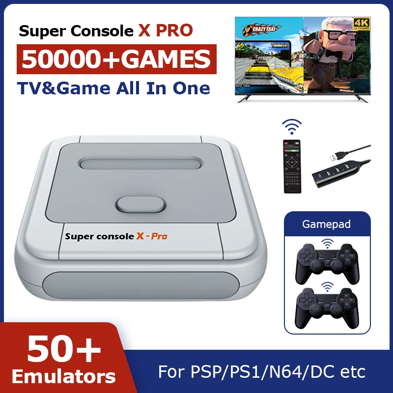 Суперконсоль X Pro Retro игровые консоли ТВ-приставка с 50000 + игр для PSP/PS1/N64/DC эмуляторы
