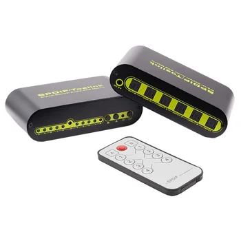 

Digital Audio Matrix Optical Fiber 4 In 2 Output Fiber 4X2 Matrix Optical Fiber Digital 5.1/7.1 Audio Matrix HDMI R/L