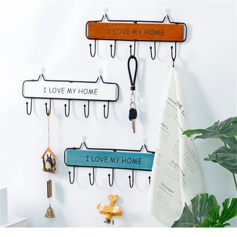 Настенная вешалка для одежды 4 дверных крючка держатель ключей от шляпы пальто