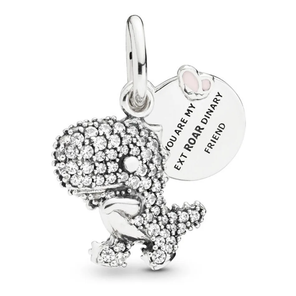 

Pave Dinosaur Dangle Charm fit Lady Bracelet Bangle Lady Crystal Authentic 925 Sterling Silver DIY Jewelry