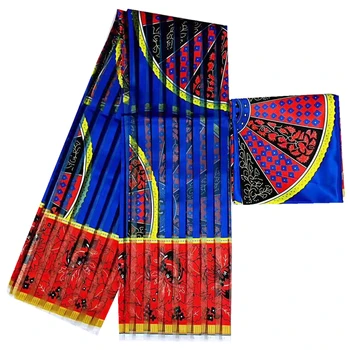 

African wax print fabric Organza silk wax hot sale african silk organza wax for women dress