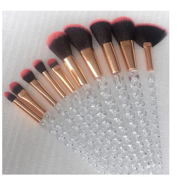 

10pcs Unicorn Makeup Brushes Set Crystal Spiral Handle Foundation Blending Powder eyeshadow eyebrow Make Up Brush Cosmetic Tools