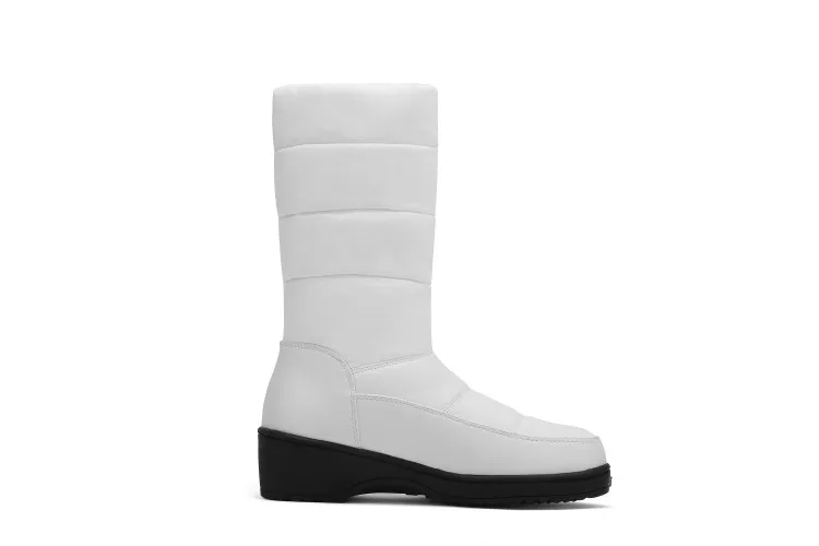 NASBAVI new Big size 35-43 New warm plush snow boots women platform boots solid color round head mid-calf snowflake crystal boot