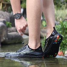 Обувь с изображением пальцев; большие размеры; акваобувь; обувь для плавания; мужская обувь на плоской подошве; пляжные тапочки для улицы; Мужская походная обувь; черный цвет