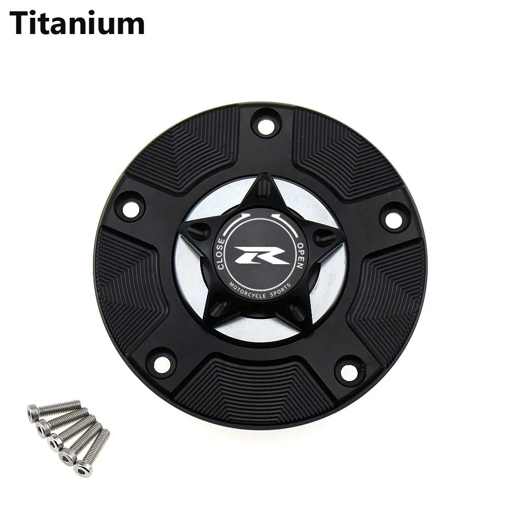 Крышка газового топливного бака для SUZUKI GSXR 600/750 GSXR600 GSXR750 06-19 GSX-R 1000 03-04/09-19 мотоцикла CNC БЫСТРОРАЗЪЕМНАЯ крышка - Цвет: Titanium