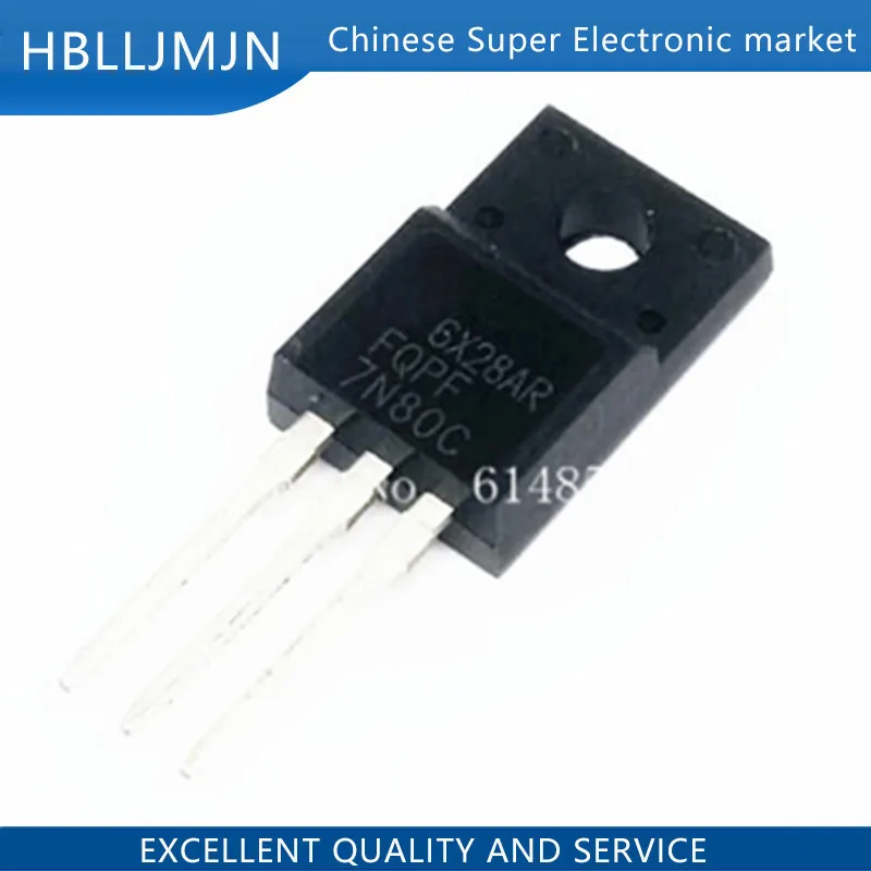 10 шт FQPF7N80C TO-220F FQPF7N80 TO-220 7N80 7N80C 800V 7A | Электронные компоненты и принадлежности