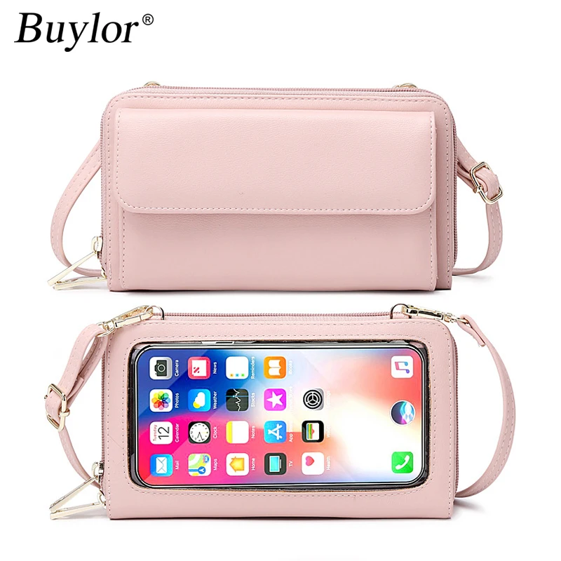 Buylor New Touch Screen Phone Women's Bag PU Leather Crossbody