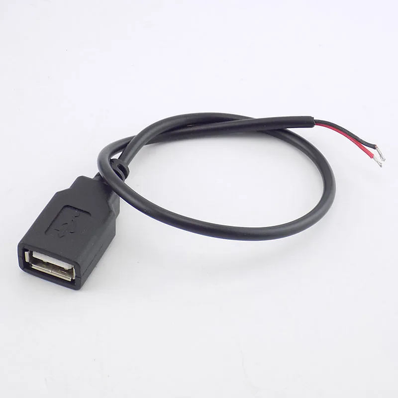 0,3/1/2 M USB 2,0 Тип женский 2 Pin DIY Удлинительный кабель силовой сети постоянного тока 5В Питание адаптер Разъем зарядного устройства провода A7