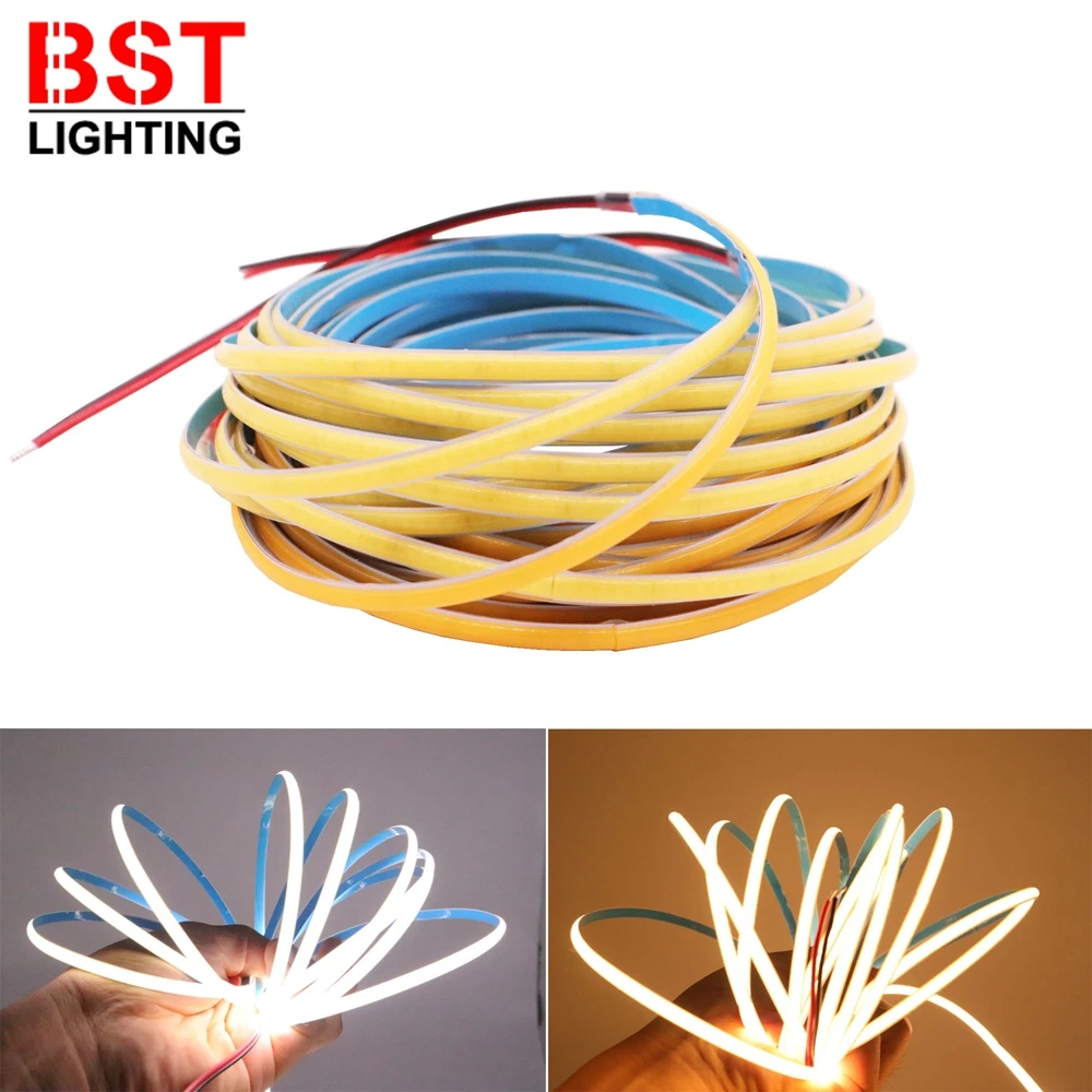 S.r.l. | Striscia Led COB 5m Bianco 4000K CRI Ra>93 384led/m 12V 7W/m PCB 3mm - Foto 4