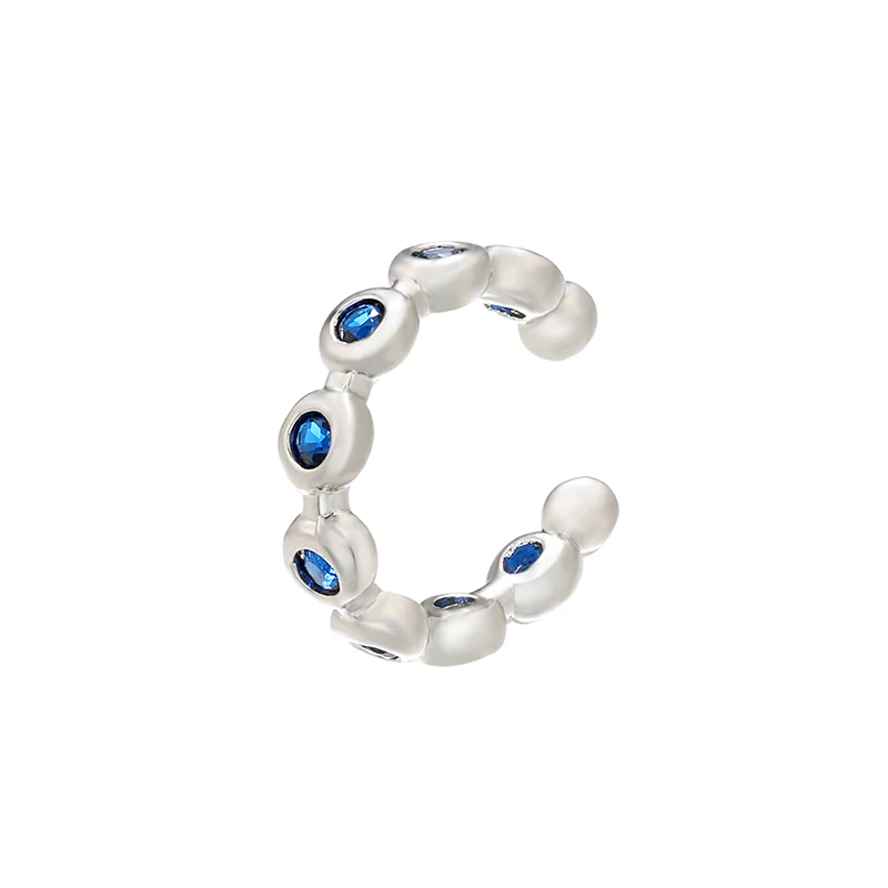 ZHUKOU одна пара/2 шт 12x12 мм стильное Латунное хрустальное кольцо/клипсы для ушей для женщин Подарки на день рождения или пары Модель: VE113 - Цвет: blue2-one pair