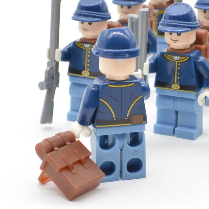 Ceny Ograniczona partia amerykański żołnierz wojny domowej północna wojna rewolucyjna MOC klocki budowlane zabawka dla dzieci