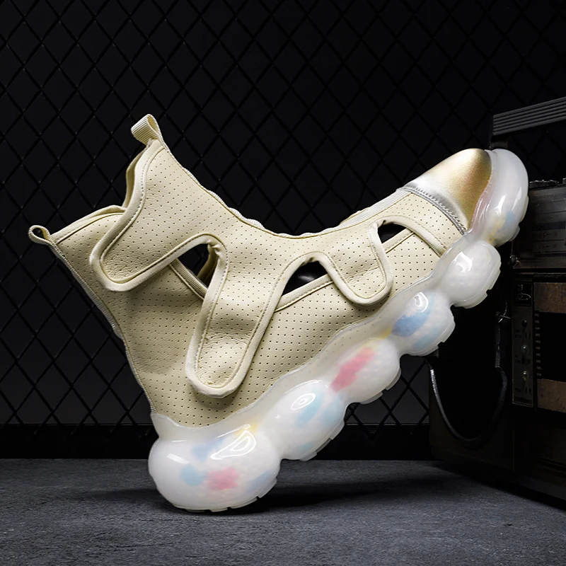 Fashion Men's Sandals Summer Soft Sandals High Quality Microfiber Leather Sandals Outdoor Antiskid Damping Men Roman Sandals