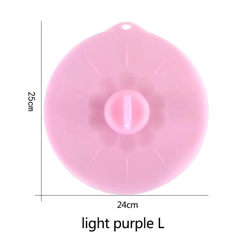 light purple L Кухонная кастрюля, сковорода, крышка, силиконовая крышка, обертка, миска для микроволновой печи, 1 шт., свежие Многофункциональные кухонные многоразовые инструменты для хранения пищи - Цвет: light purple L