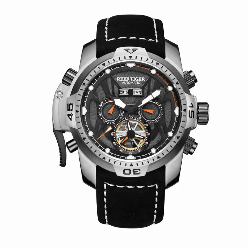 Мужские автоматические часы Reef Tiger спортивные водонепроницаемые механические