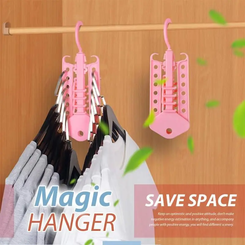 

Magic Hanger Multi-function Folding Hanger Rotating Magic Clothes Hanger Closet Organizer Home Bedroom Storage Rack