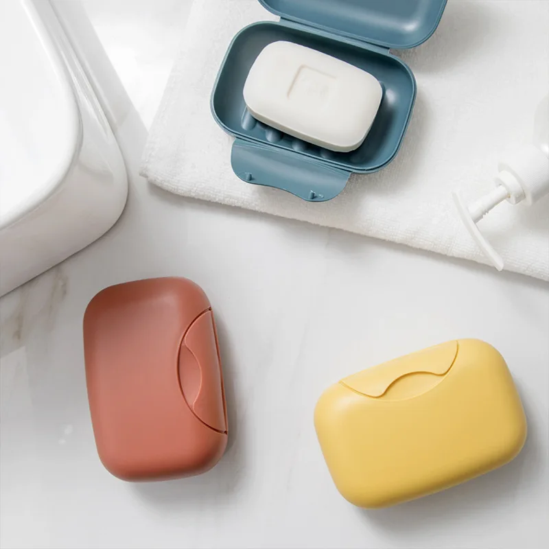 Caja de jabón de viaje para baño, 4 colores, resistente al agua, a prueba de fugas, elegante, compacto, fácil de llevar, caja sellada, portátil