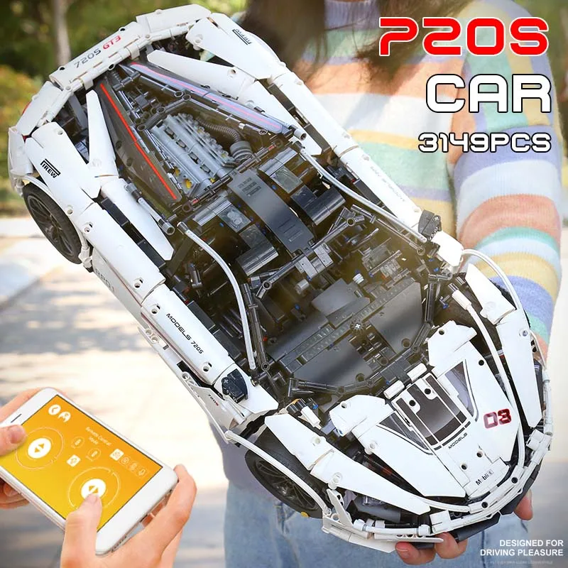 Mould King APP Raido с дистанционным управлением городской автомобиль McLaren P1 супер