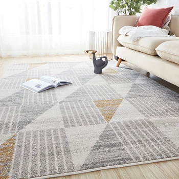 

Carpet Living Room Bedroom Ins Style Modern Minimalist Geometric Flat Mesh Red Table Carpet Bedside Home Ground Mat