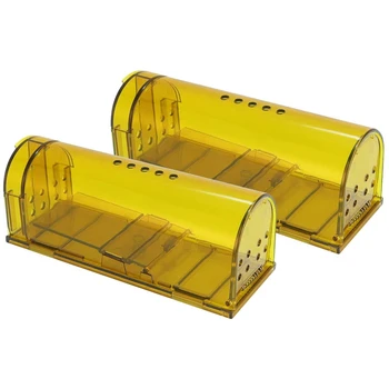 

2 Pack Humane Mouse Traps, Reusable for Indoor Outdoor Use, for Small Rodent Voles Hamsters Moles Catcher