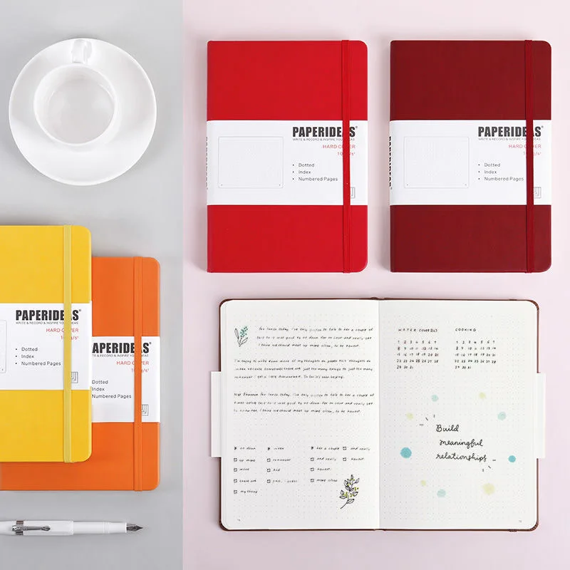 Hardcover A5 Bullet Journals Dot Notebook 188 Page 100gsm 5.7x8.2inch Retro Bandage Candy Color Diary Notebook Journal BUJO 2