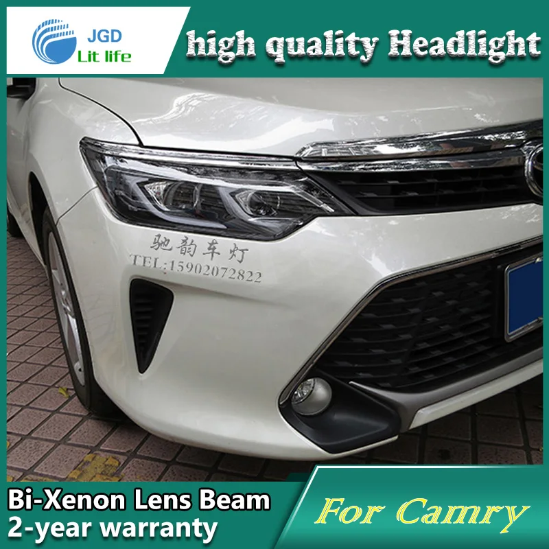 Автомобильный Стайлинг налобный фонарь чехол для Toyota Camry V55 2015 светодиодные фары s