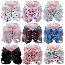 Laços jojo siwa de 7 polegadas para meninas, laço de coração grande com prendedor, presente para o dia dos namorados