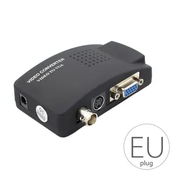 

Portable BNC to VGA Video Converter Composite S-video Input To PC VGA Output Adapter Digital Switch Box US/EU Plug