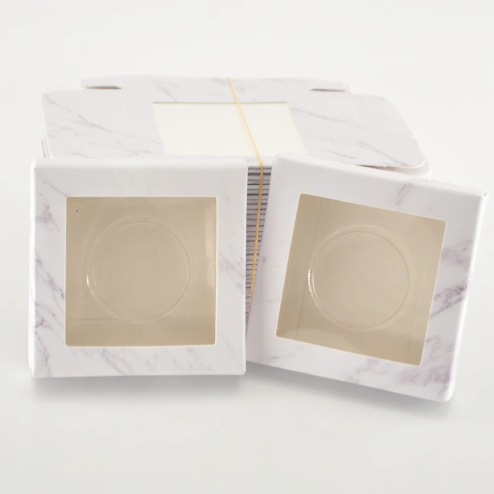 Caixa de Cílios de Papel por Atacado Caixas de Cílios de Embalagem do Falso Case de Papel de Mármore com Bandeja Fornecedores a Granel Cils Vison Cílios Postiços Pacote 6 caixas de cílios de embalagem do falso