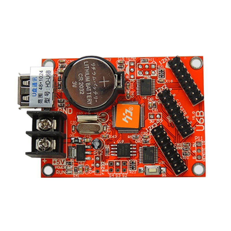 Huidu HD-U6B датчик температуры 1024*48 один и двойной цвет usb led управление карта HD U6B huidu U6B для P10 Светодиодный модуль
