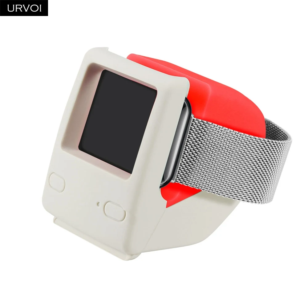 URVOI держатель для apple watch series 4 3 2 1 Подставка для часов 4 тумбочка для ремонта ПК домашняя зарядная док-станция для Macintosh дизайн - Цвет: Red
