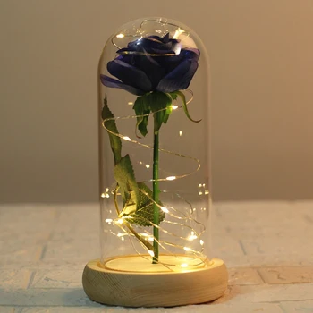 

Beautiful Eternal Rose LED Light Rose in Glass e for Valentine's Day Wedding Party Mother's Day Gift