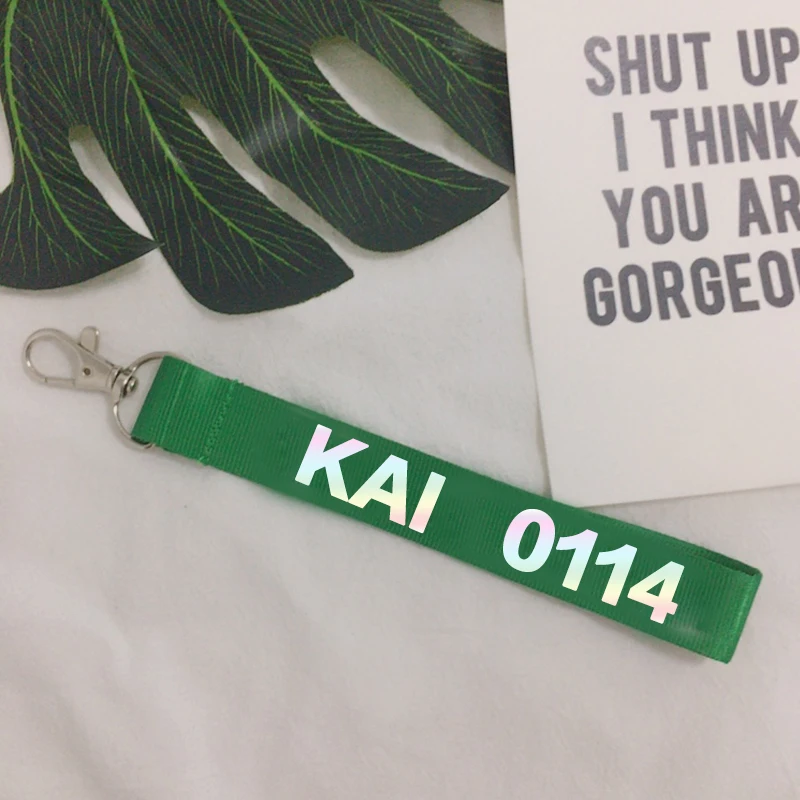 KPOP EXO Key Strap CHEN Laser KAI SEHUN DO SUHO BAEKHYUN LUHAN LAY KRIS TAO Ring Wristlet Keychain Charms | Украшения и