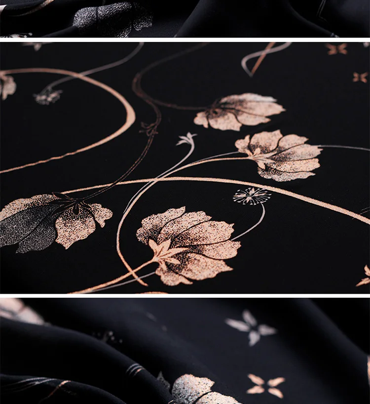 High-end custom black Bronzed Chiffon Fabric For Summer Dress,Width 150cm Breathable Clothing cloth For DIY Sewing NEW sale