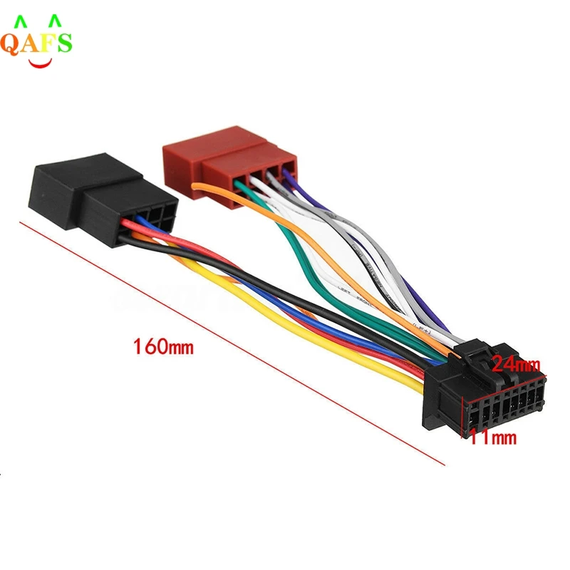 1 Pcs Car Wire Cable Adapter For Kenwood / JVC Auto Stereo Radio ISO Standard 16 Pin Plug-Play Connector