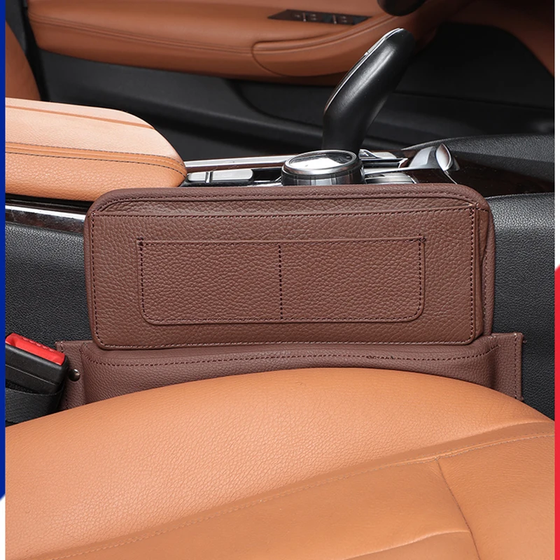 

PU Leather Car Seat Slot Storage Box Universal Auto Driving Seat Gap Filler Organizer Middle Stopper Padding Interior Decoration