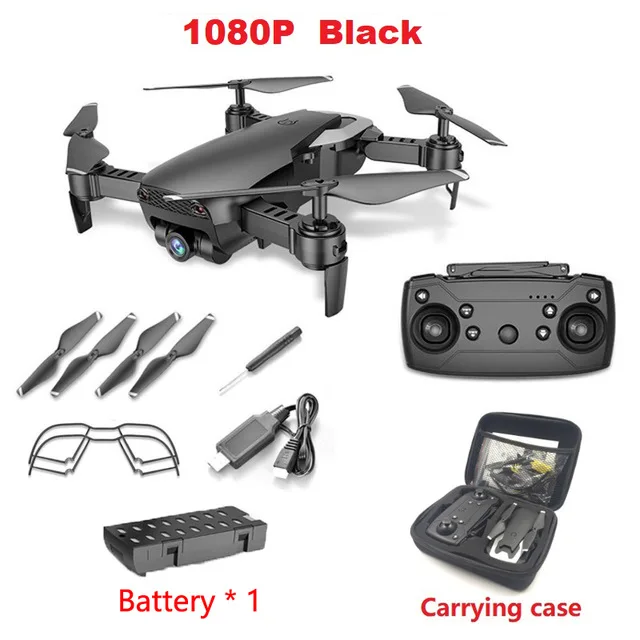 KEELEAD M69G FPV RC Дрон 4K 1080P WiFi HD Двойная камера s Дрон складной мини Дрон жесты фото Квадрокоптер с камерой VS F11 Pro - Цвет: 1080P Black 1B CC