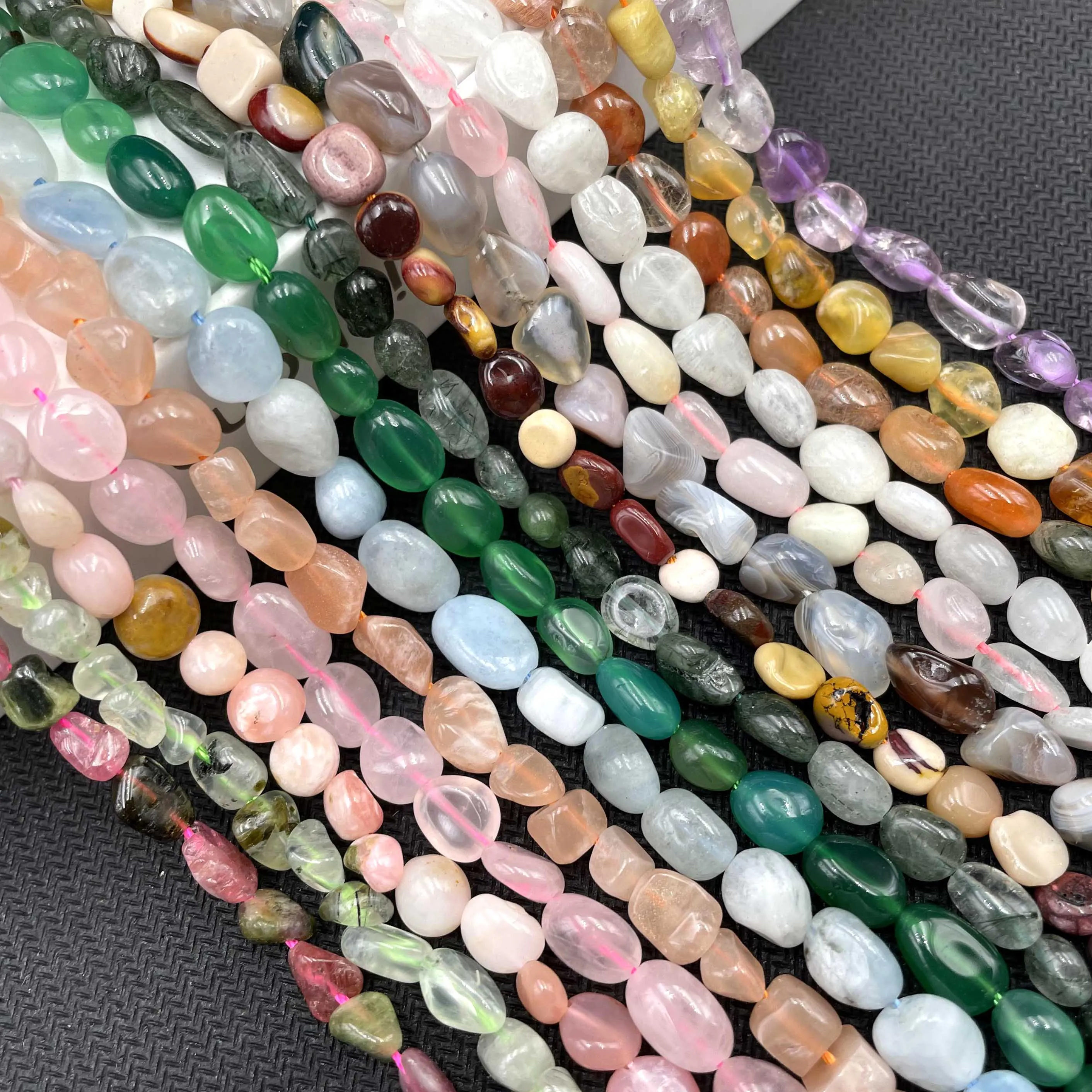 자연 불규칙한 아쿠아 마린 타이거 아이 마노 황수정 Amazonite 석영 스톤 비즈 쥬얼리 만들기 DIY 팔찌 목걸이