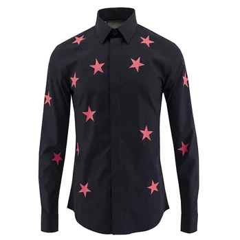 

International Style Five Stars Long Sleeve Shirt Brand Men's Wear Shirt Slim Fit Shirt Men Shirt
