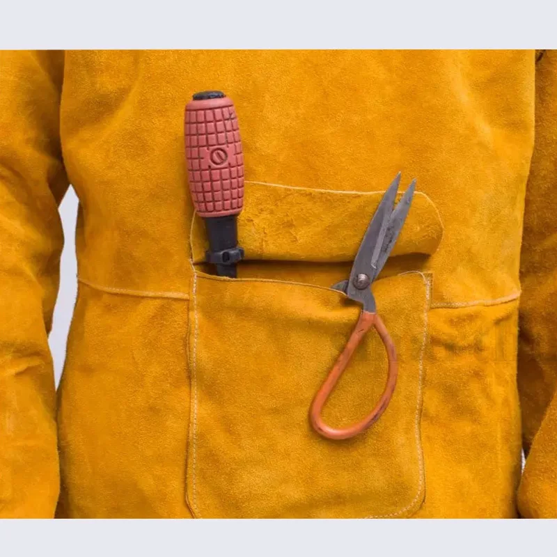 Прочная воловья спилка длинная кожа сварочная промышленная рабочая одежда