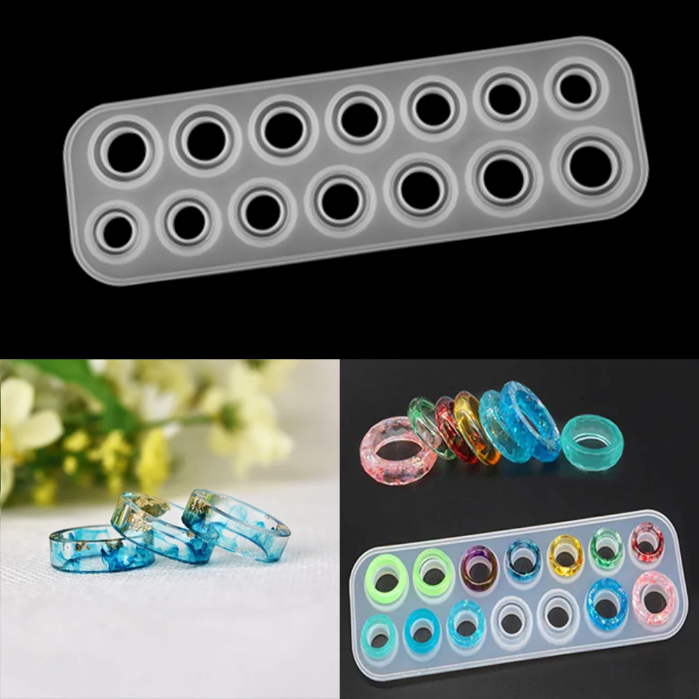 14 Grid Ring Resin Epoxy Resin Molds Various Sizes Silicone Ring Molds Gem Patch DIY Jewelry Making Findings Supples Accessories