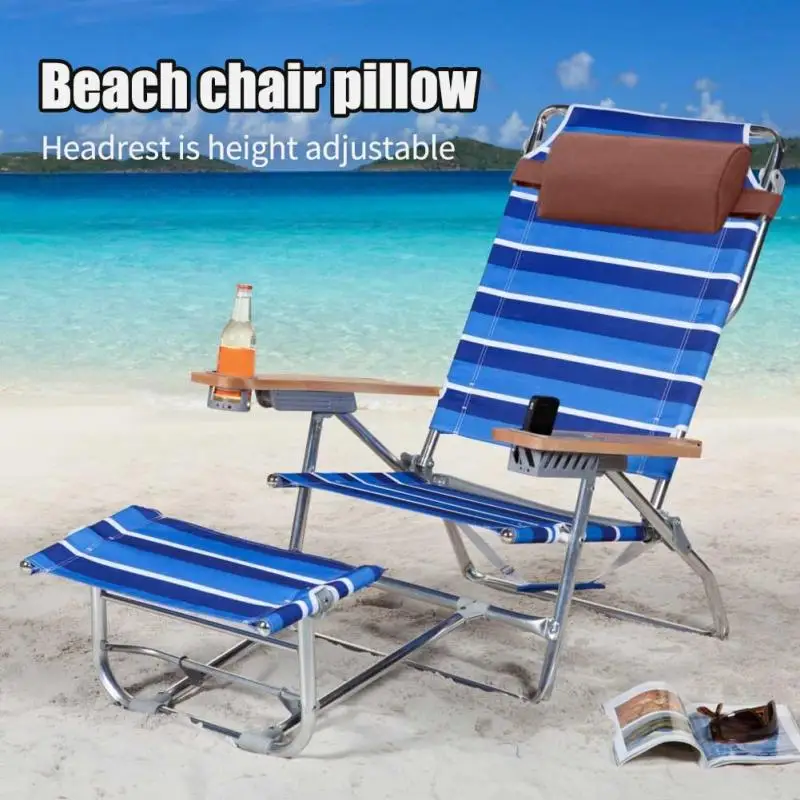 Folding Chair Head Cushion Beach Lounger Pillow Lounge Chair Fabric