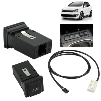 

Hot Parts CD Player Accessories Car Interior Button USB Styling Plug Spare Durable AUX Cable Switch For JETTA GOLF MK6 RCD510