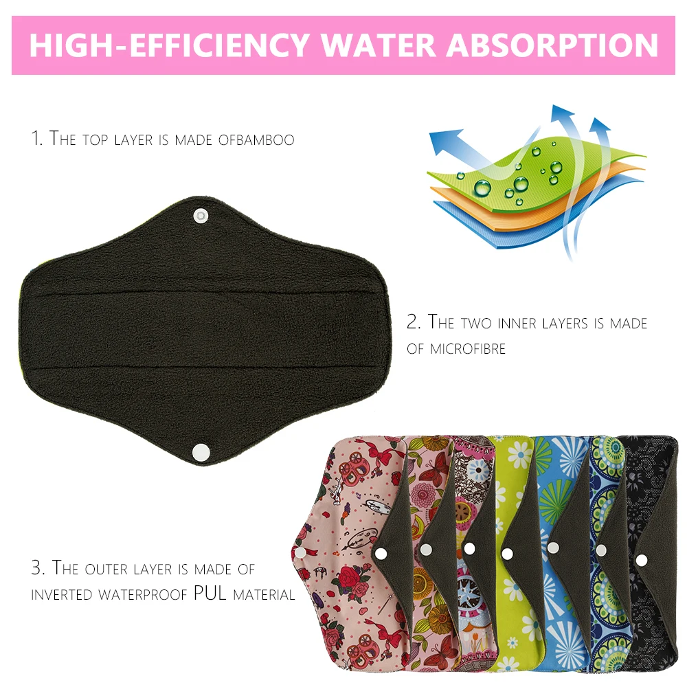 7 шт. водонепроницаемые женские менструальные прокладки с сумочкой|Товары для