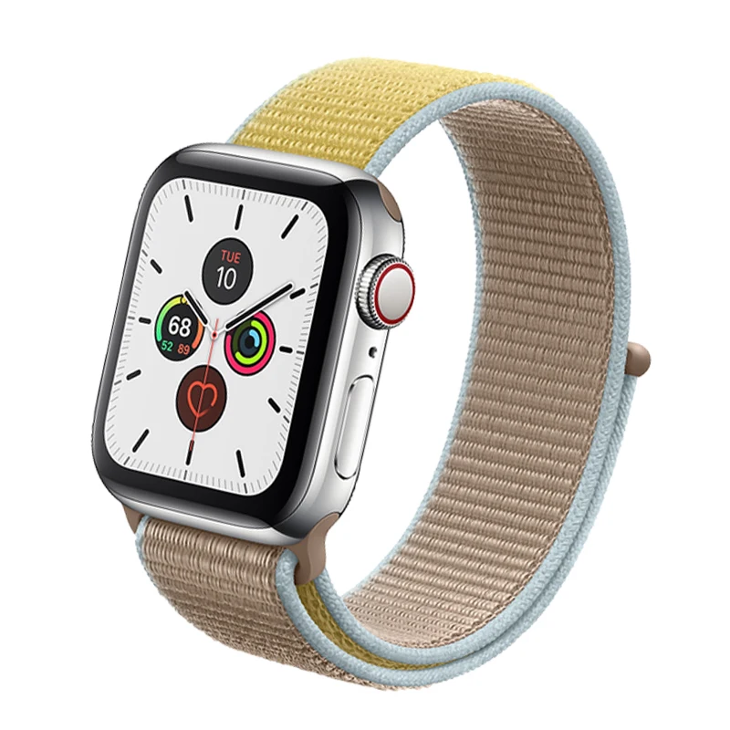 Ремешок для apple watch band 4 5 3 44 мм 40 мм спортивный нейлоновый браслет correa apple watch 42 мм 38 мм iwatch series 5/4/3 ремешок для часов