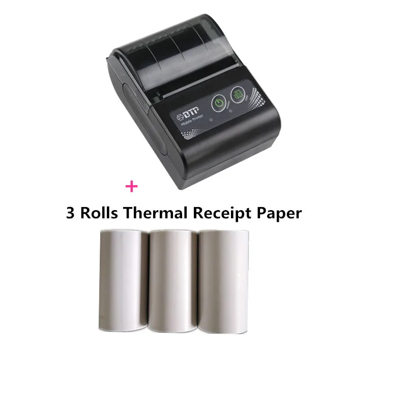 Add 3 Rolls Paper GOOJPRT 58 мм Bluetooth 4,0 Android iOS POS чековый термопринтер Счетная машина для ЕС, США, Австралии, Великобритании Вилка для супермаркета, ресторанов, такси - Цвет: Add 3 Rolls Paper