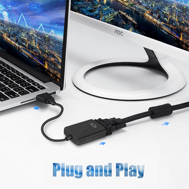 1080P HDMI VGA конвертер кабель с аудио для PS4 ноутбука Macbook монитор HDMI2VGA Кабель HDMI к VGA адаптер