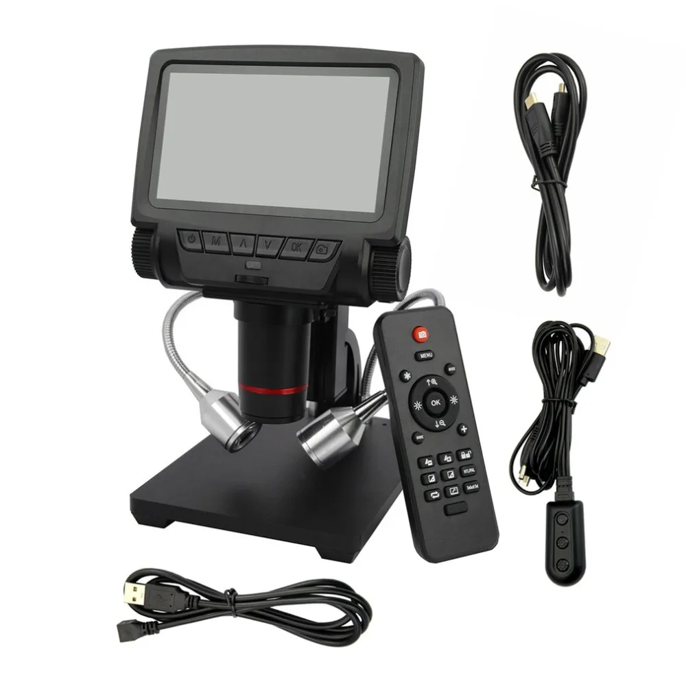  2019 Professional 5 Inch Screen Digital Microscope Metal Stand HDMI Microscope for Mobile Phone Rep