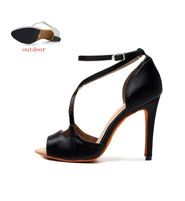 black outdoor 10cm Размеры 34-42, женская танцевальная обувь, танцевальная обувь для бальных/латинских/современных танцев, танцевальная обувь для женщин/девушек, танцевальная обувь для взрослых, красный, синий, черный - Цвет: black outdoor 10cm