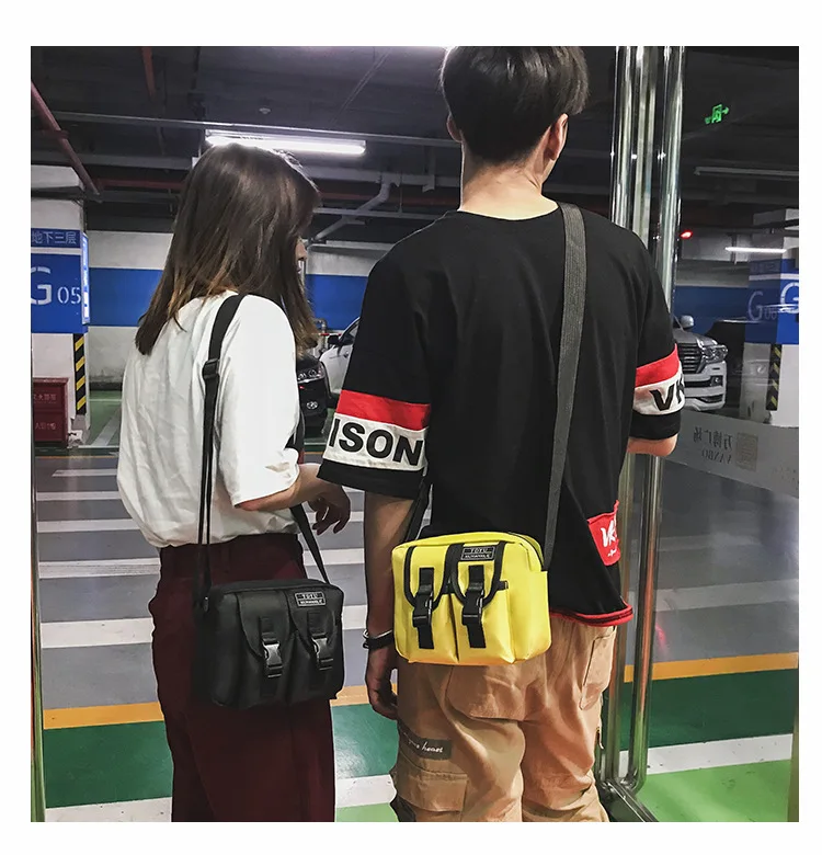 Couples Celebrity Style Canvas Wear-Resistant Oblique Bag Women's Mortise Lock Disco Dancing Bag Casual Shoulder Bag