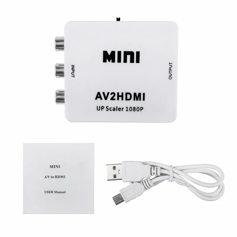 RCA к HDMI Mini 1080P RCA композитный CVBS AV к HDMI видео аудио конвертер адаптер Поддержка PAL, NTSC3.58, NTSC4.43, SECAM, PAL/M